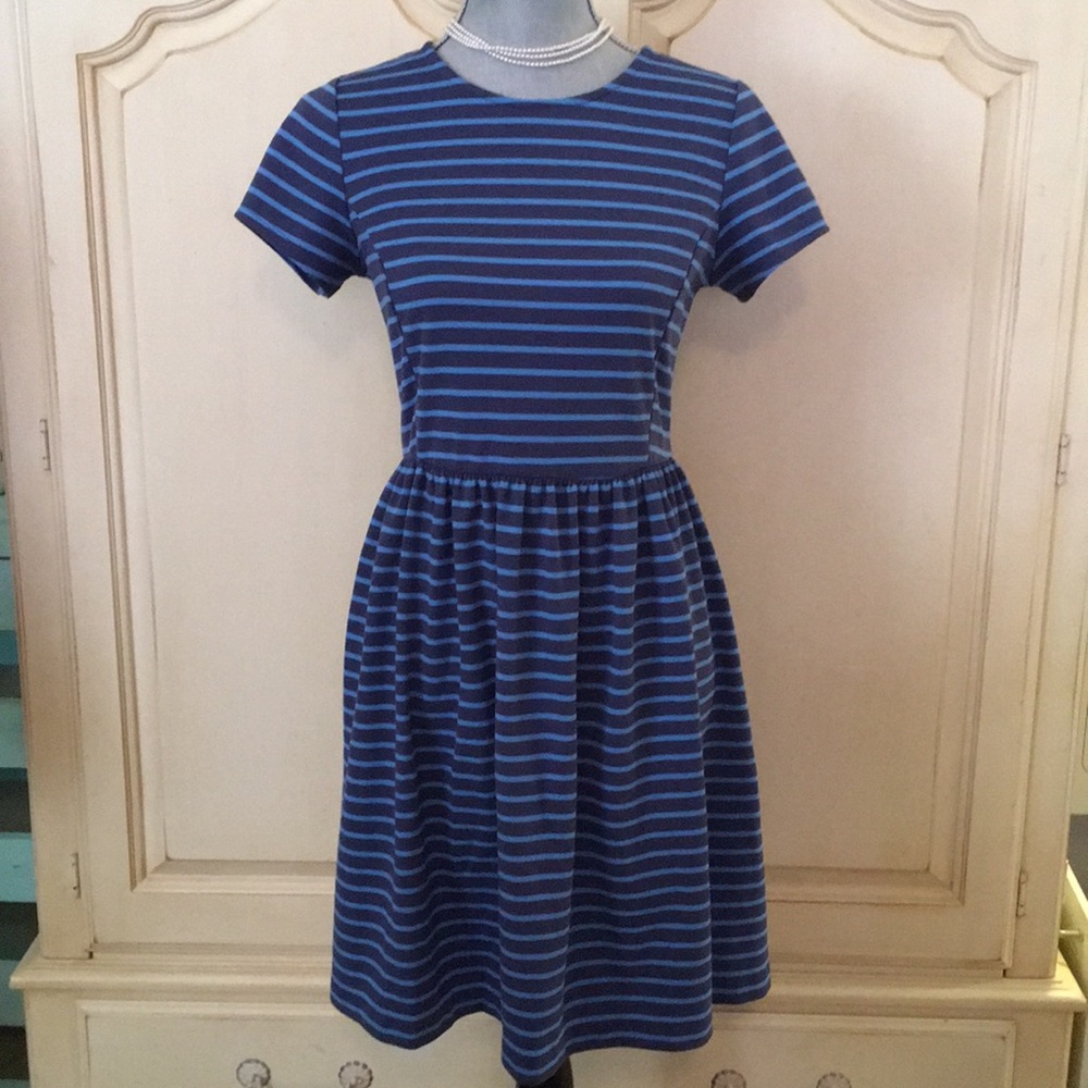 Blue striped dress
